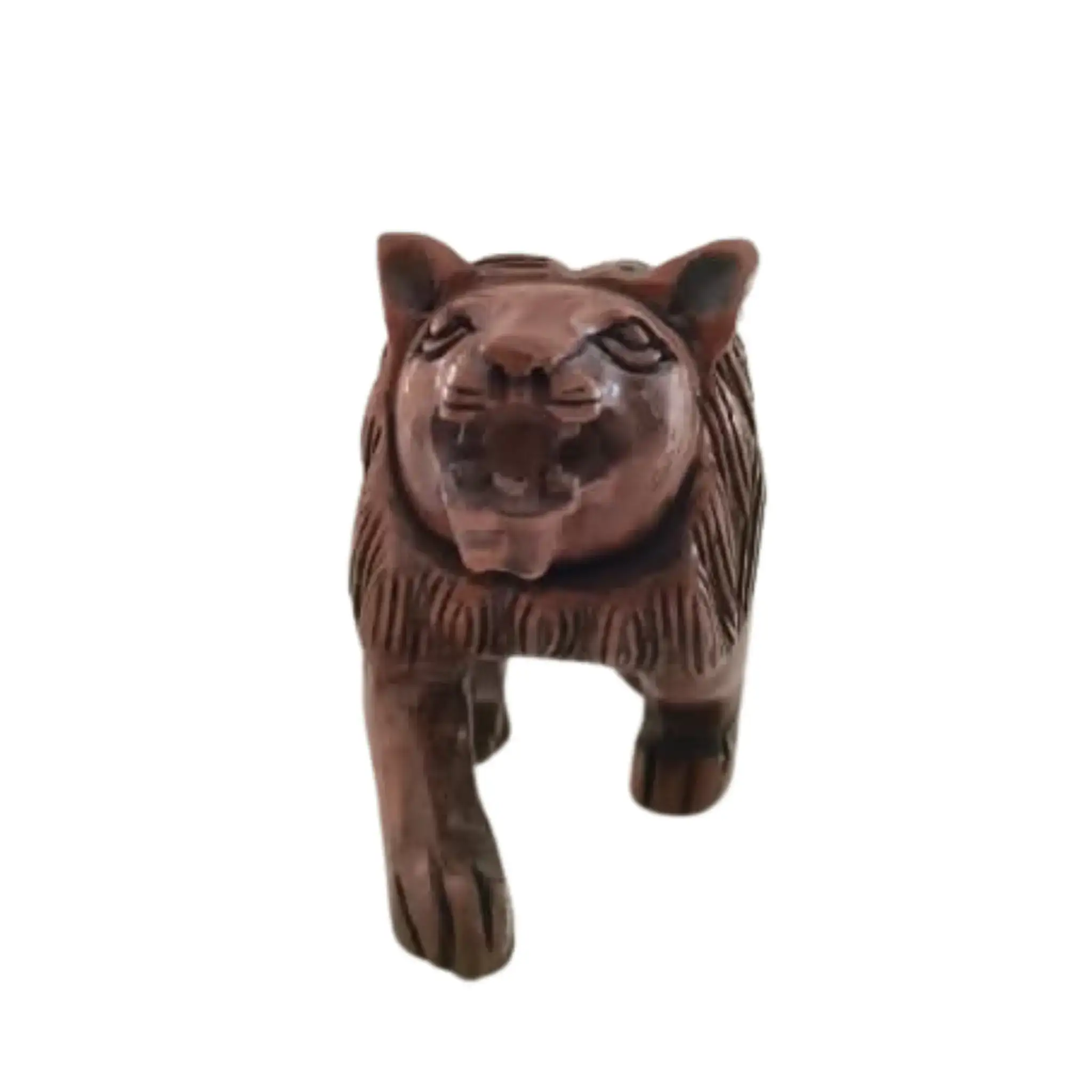 Wooden Lion Carving | Intricate Hand-Carved Animal Statue - Image 7