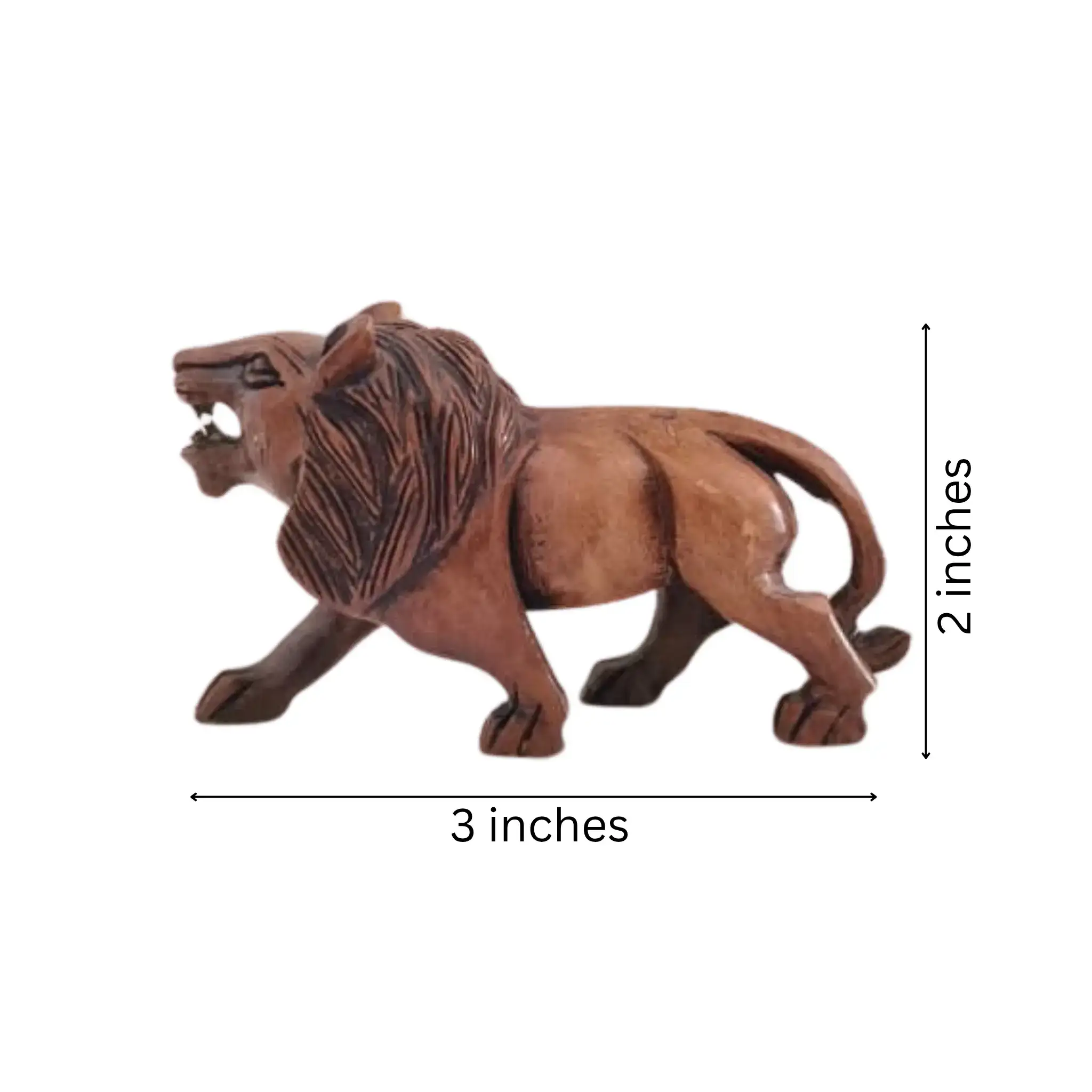 Wooden Lion Carving | Intricate Hand-Carved Animal Statue - Image 8