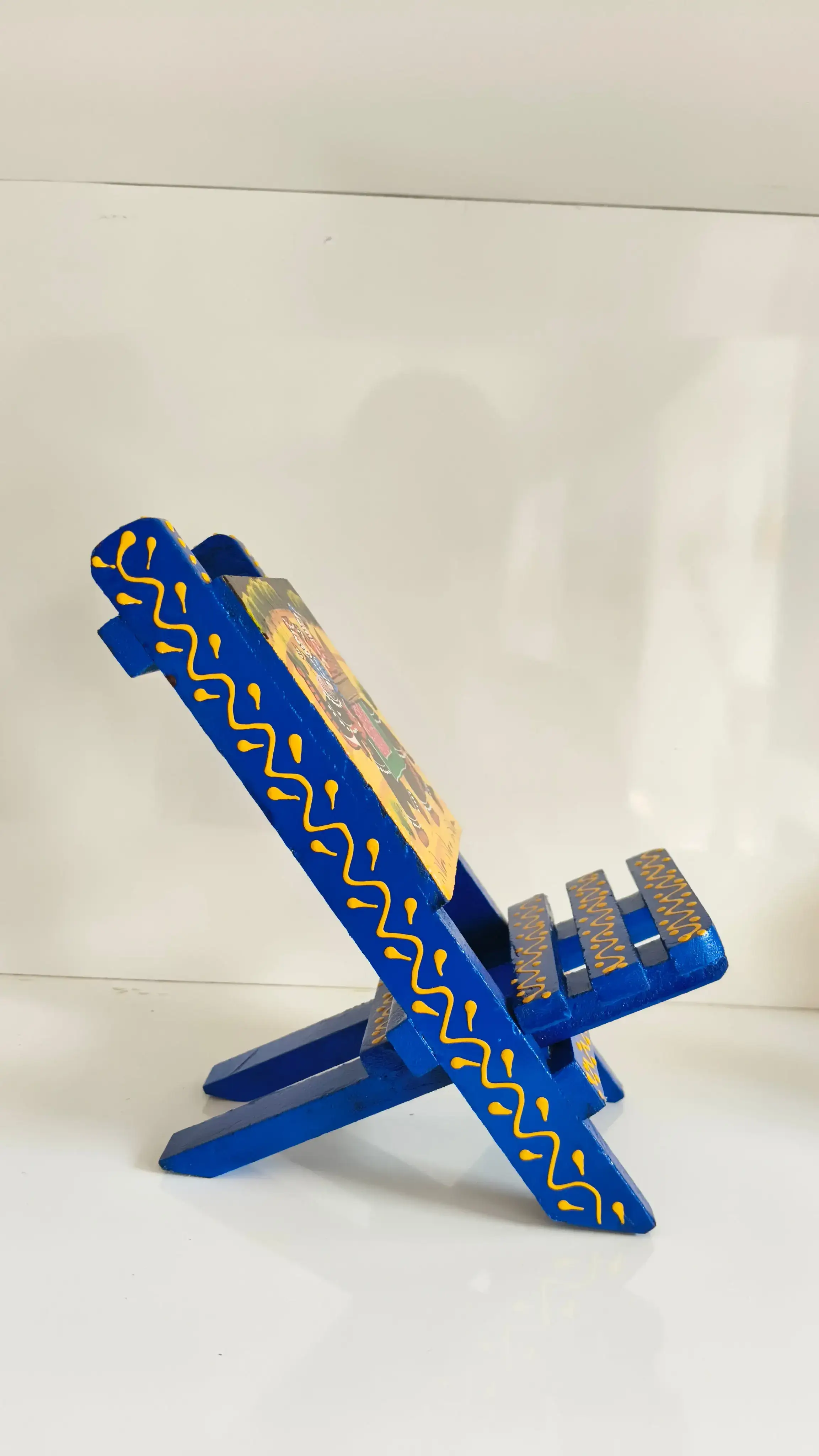 Handcrafted Wooden Mobile Stand | Colorful Hand-Painted Design - Image 10
