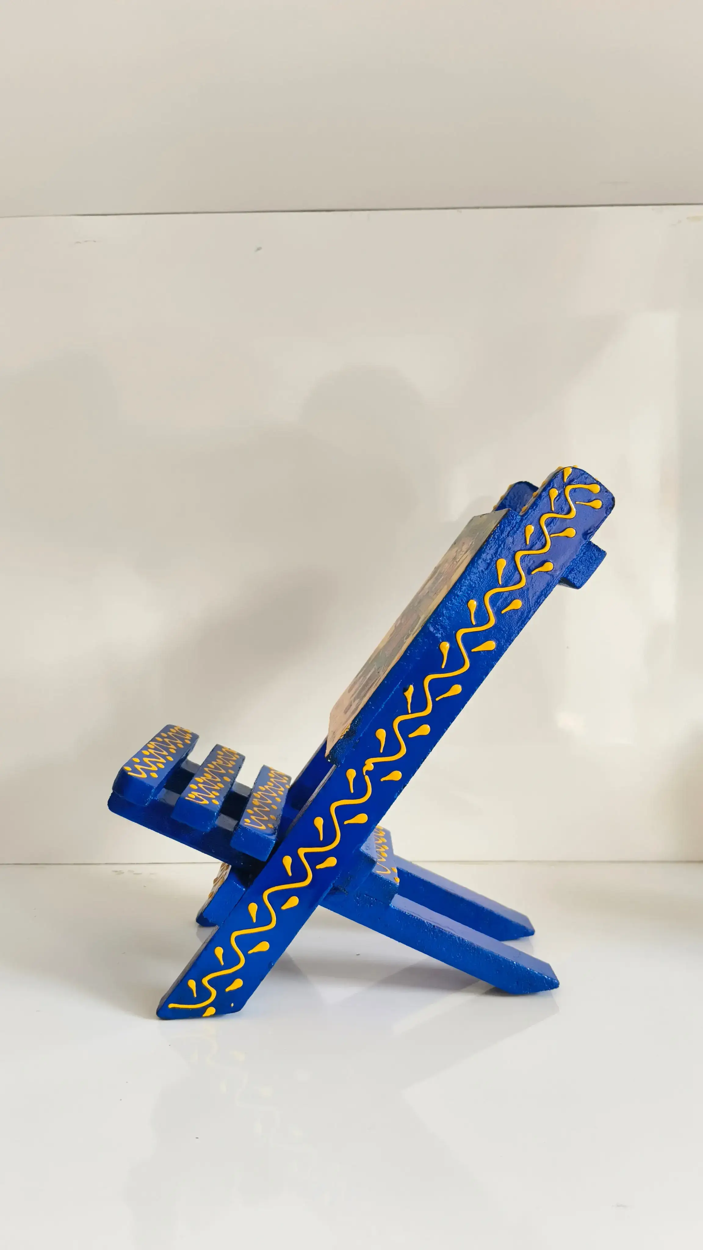Handcrafted Wooden Mobile Stand | Colorful Hand-Painted Design - Image 12