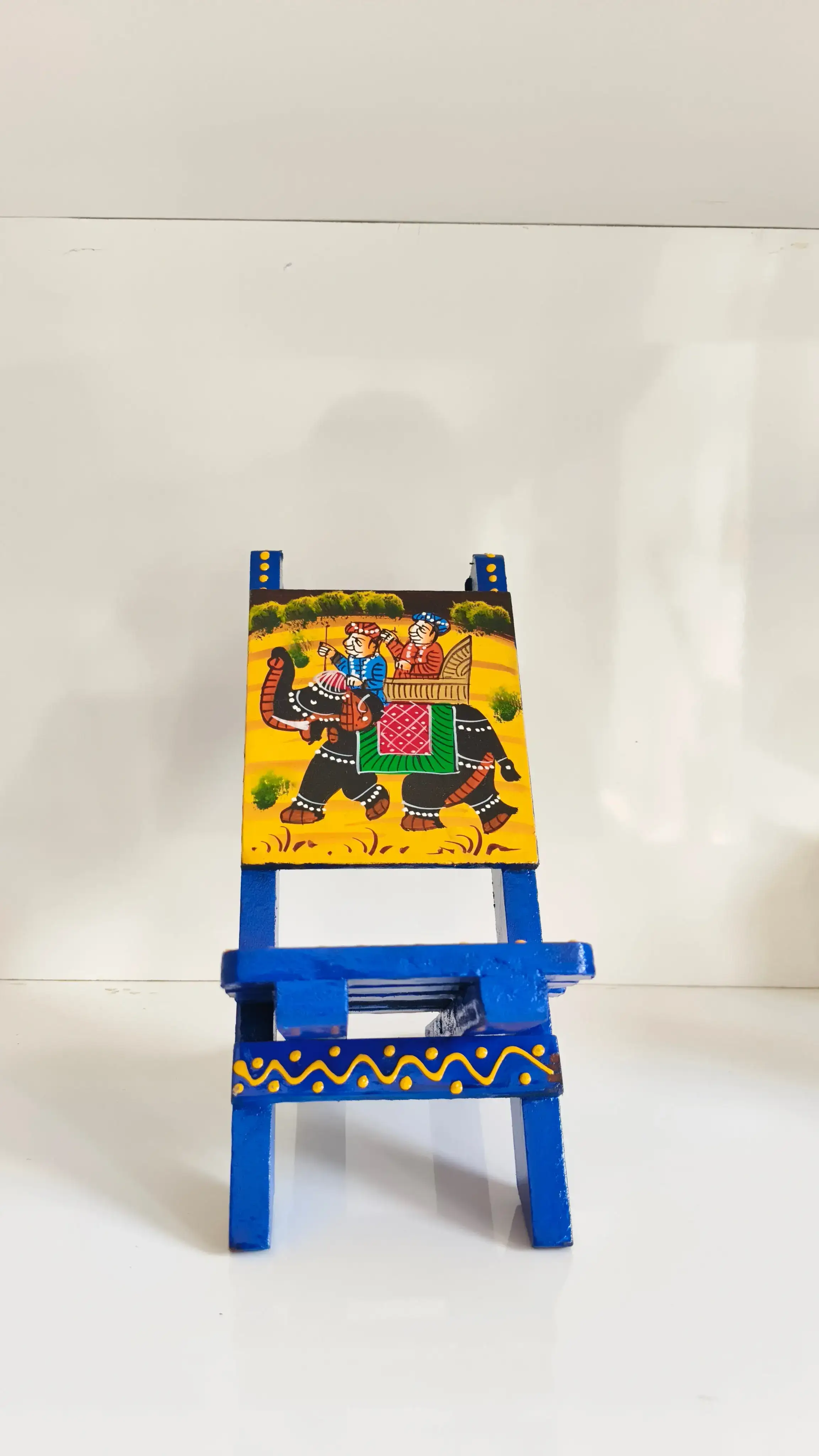 Handcrafted Wooden Mobile Stand | Colorful Hand-Painted Design - Image 13