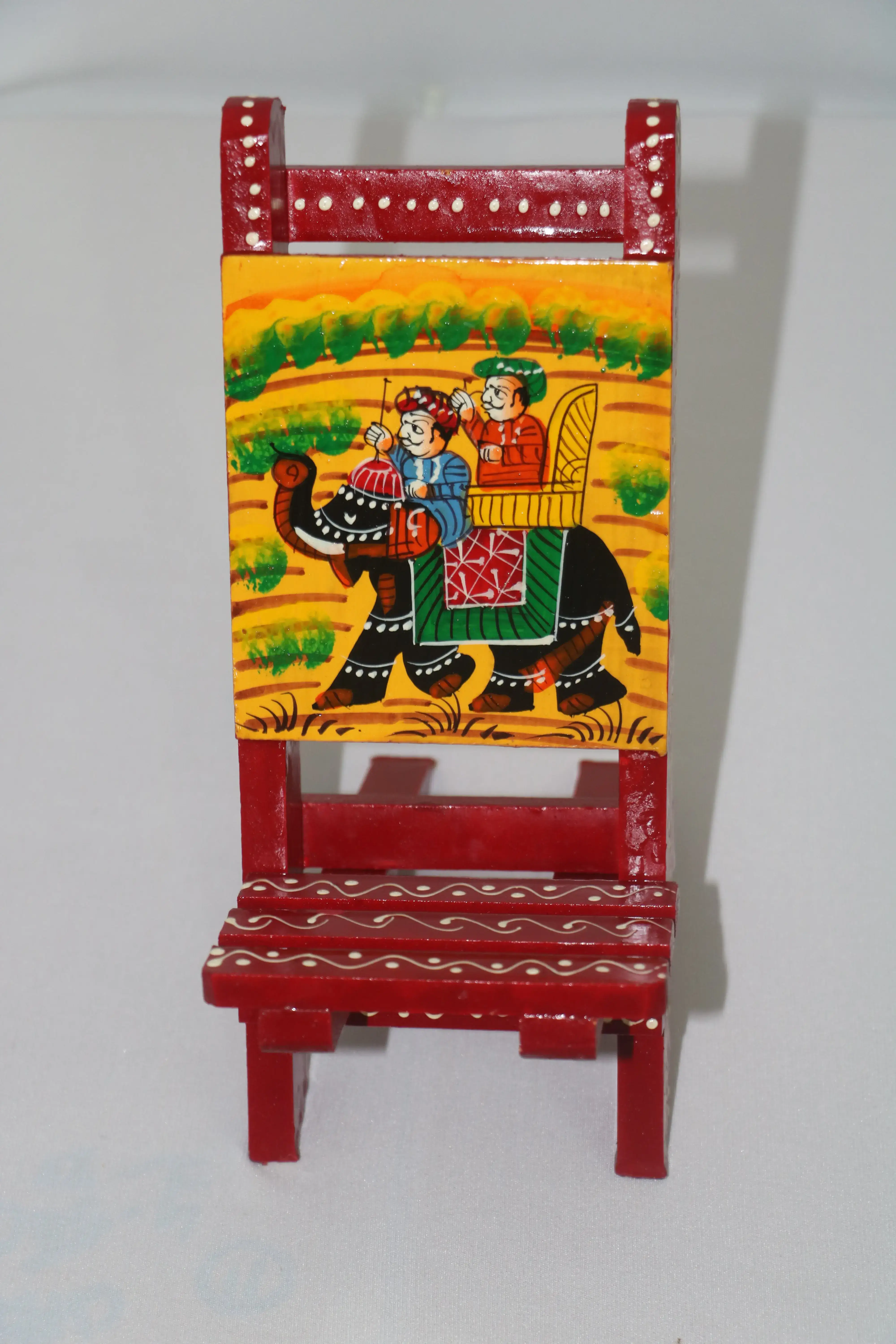 Handcrafted Wooden Mobile Stand | Colorful Hand-Painted Design - Image 4