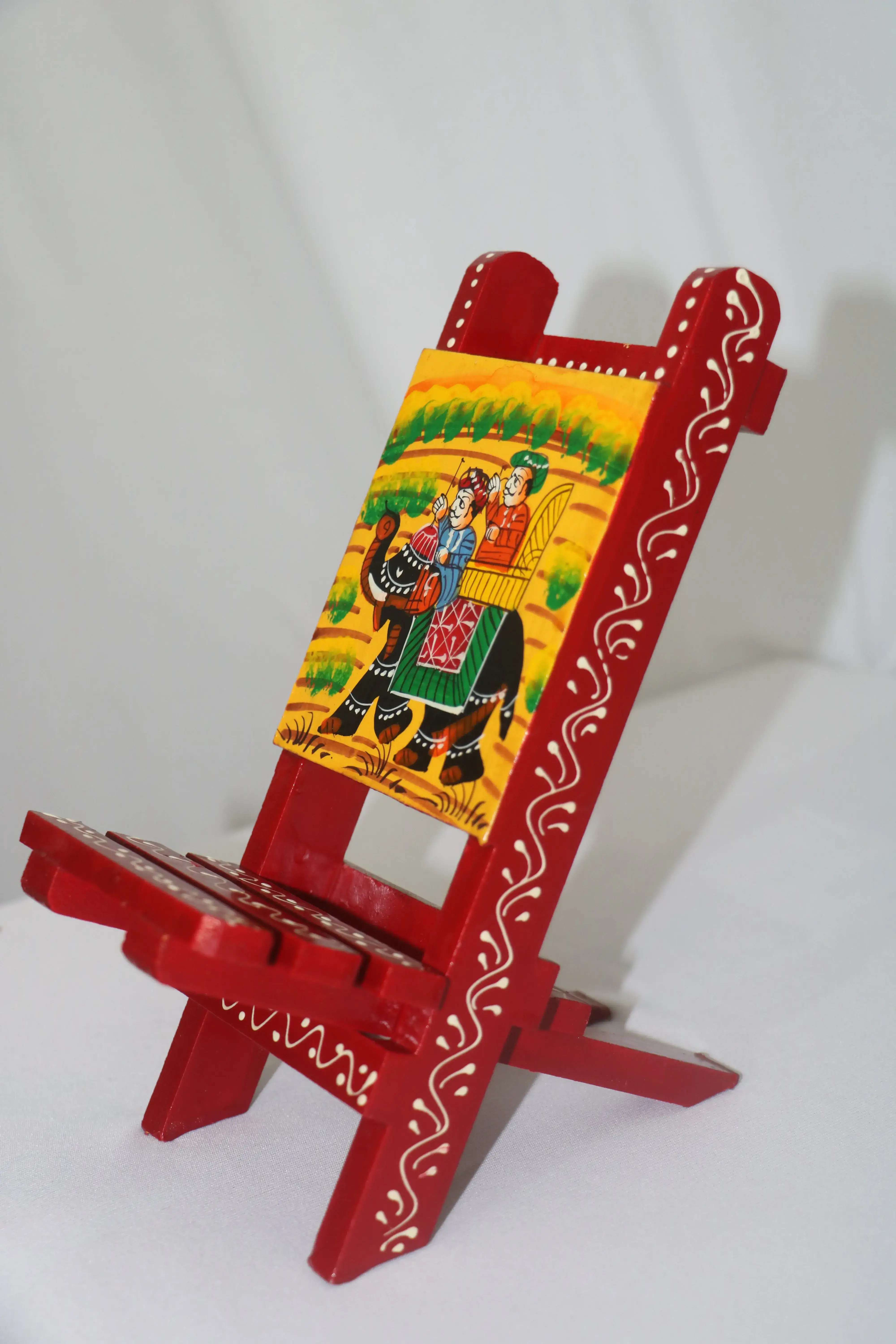 Handcrafted Wooden Mobile Stand | Colorful Hand-Painted Design - Image 5