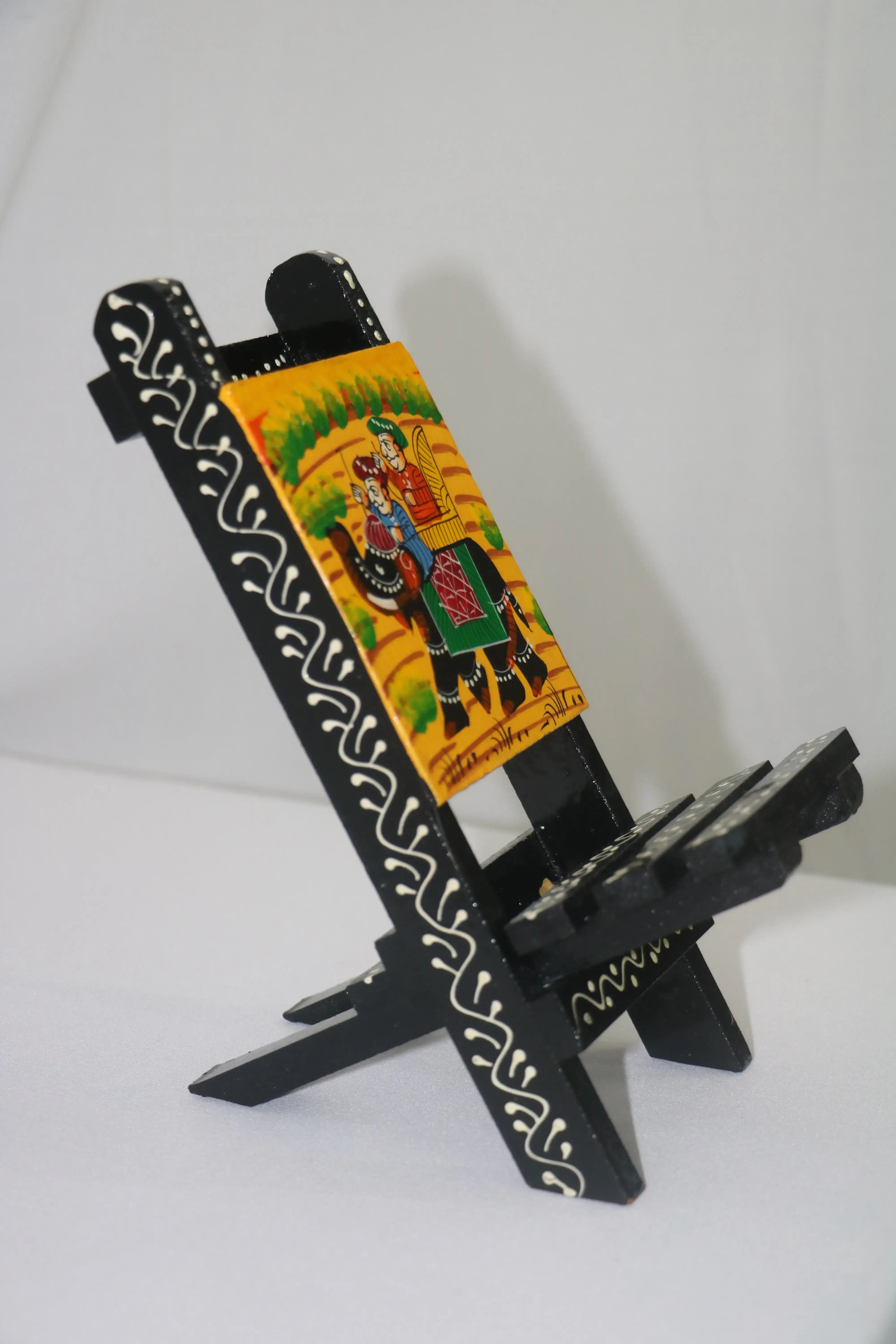 Handcrafted Wooden Mobile Stand | Colorful Hand-Painted Design - Image 6