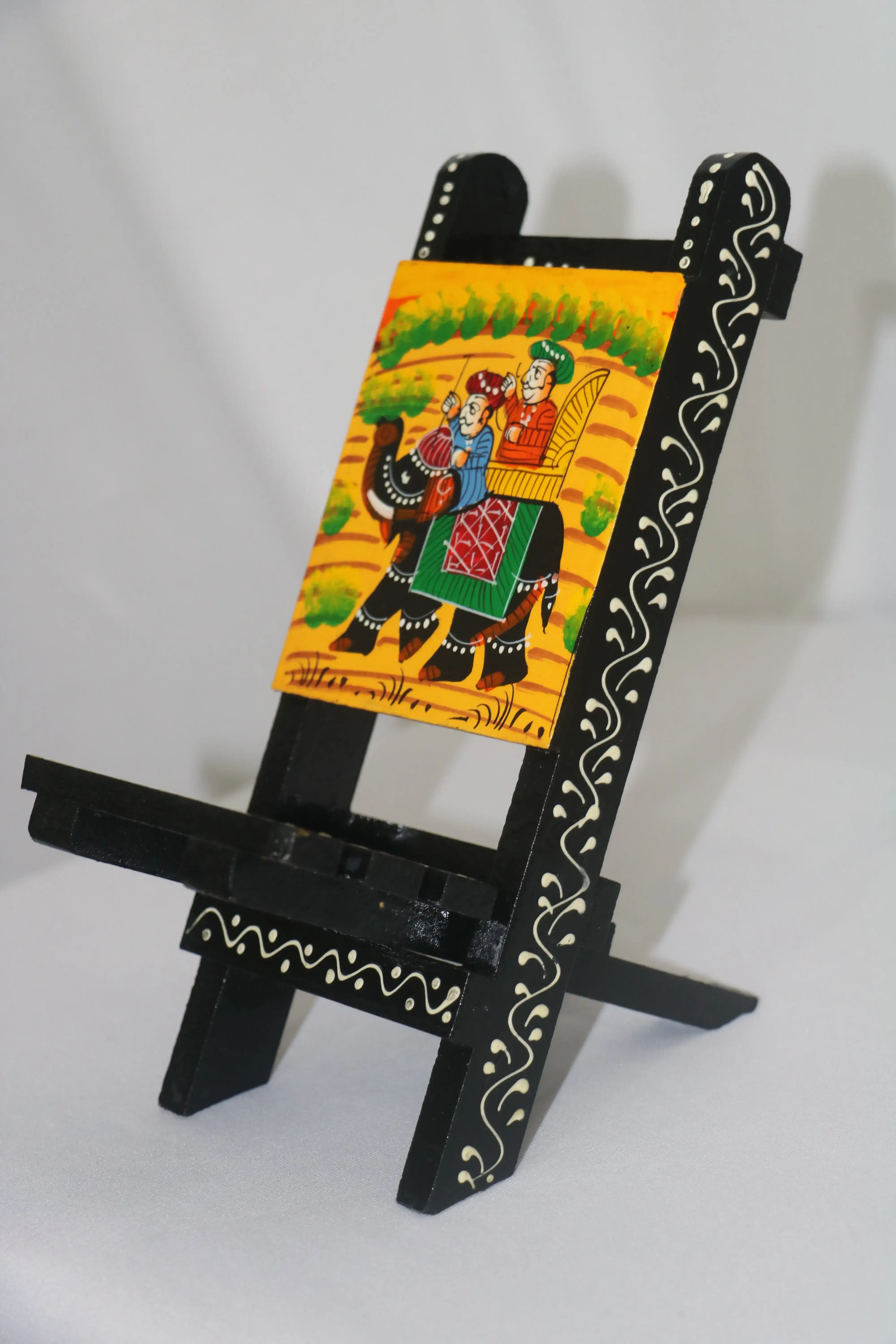 Handcrafted Wooden Mobile Stand | Colorful Hand-Painted Design - Image 7