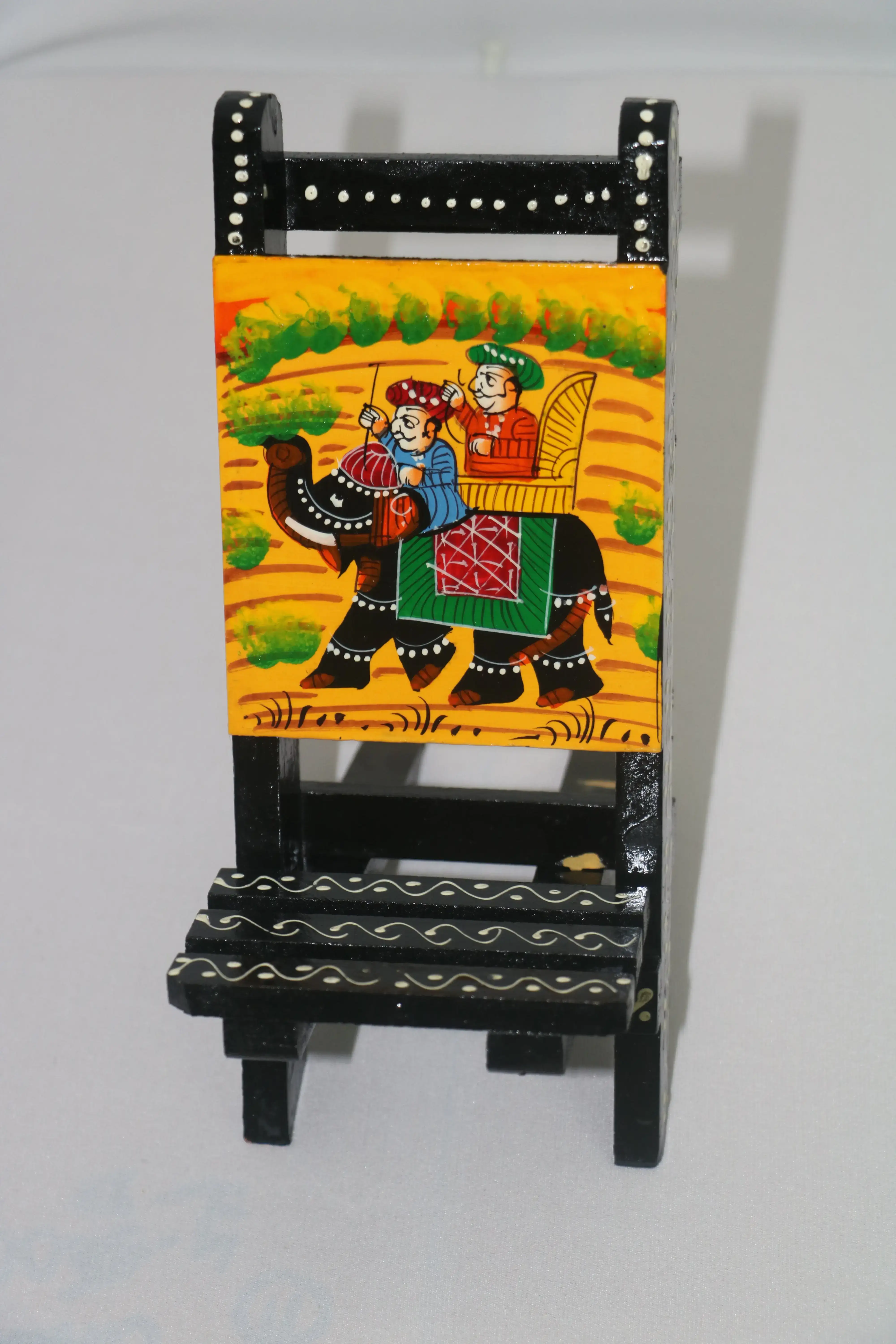 Handcrafted Wooden Mobile Stand | Colorful Hand-Painted Design - Image 8