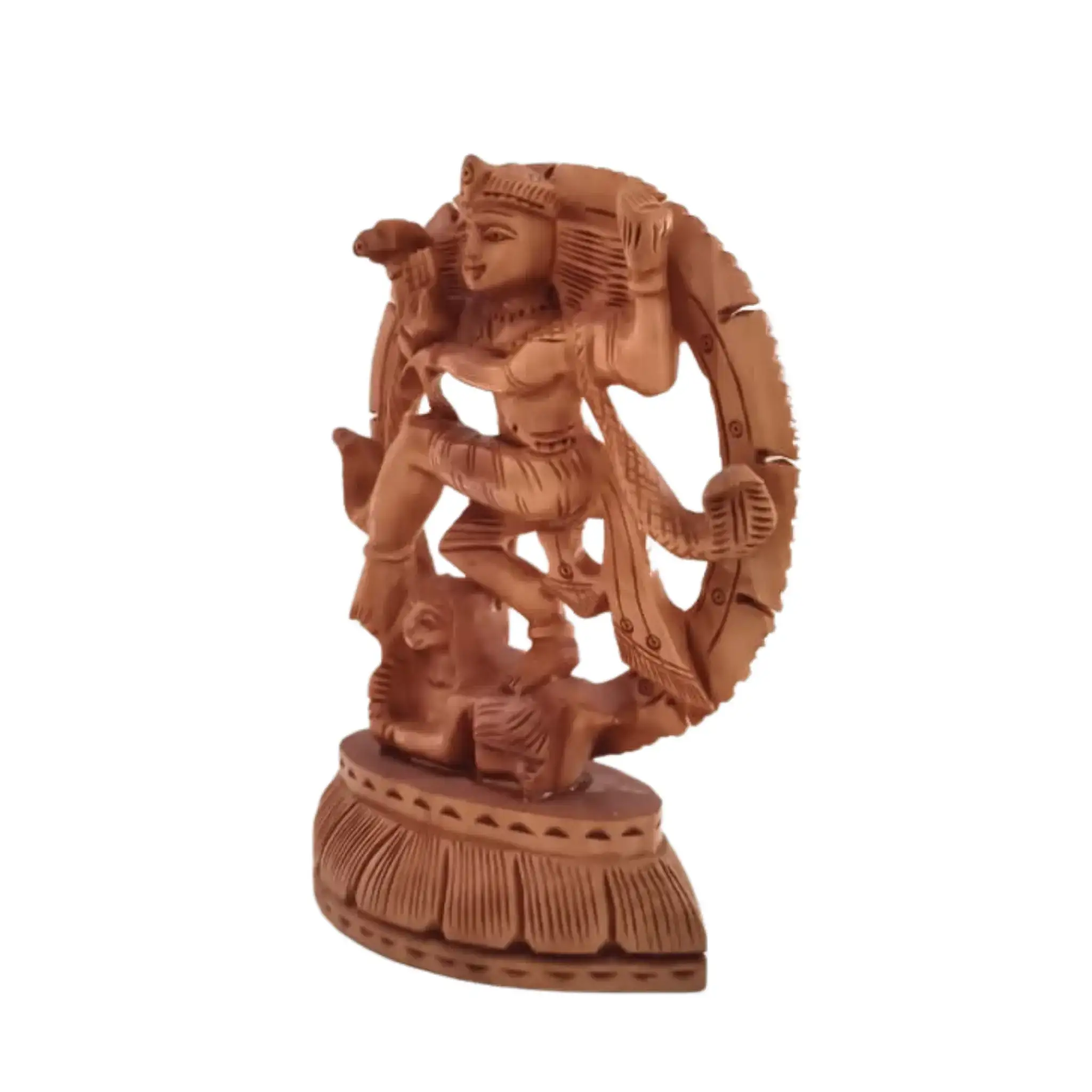 Intricately Carved Wooden Nataraja | Lord Shiva Cosmic Dance Statue - Image 4