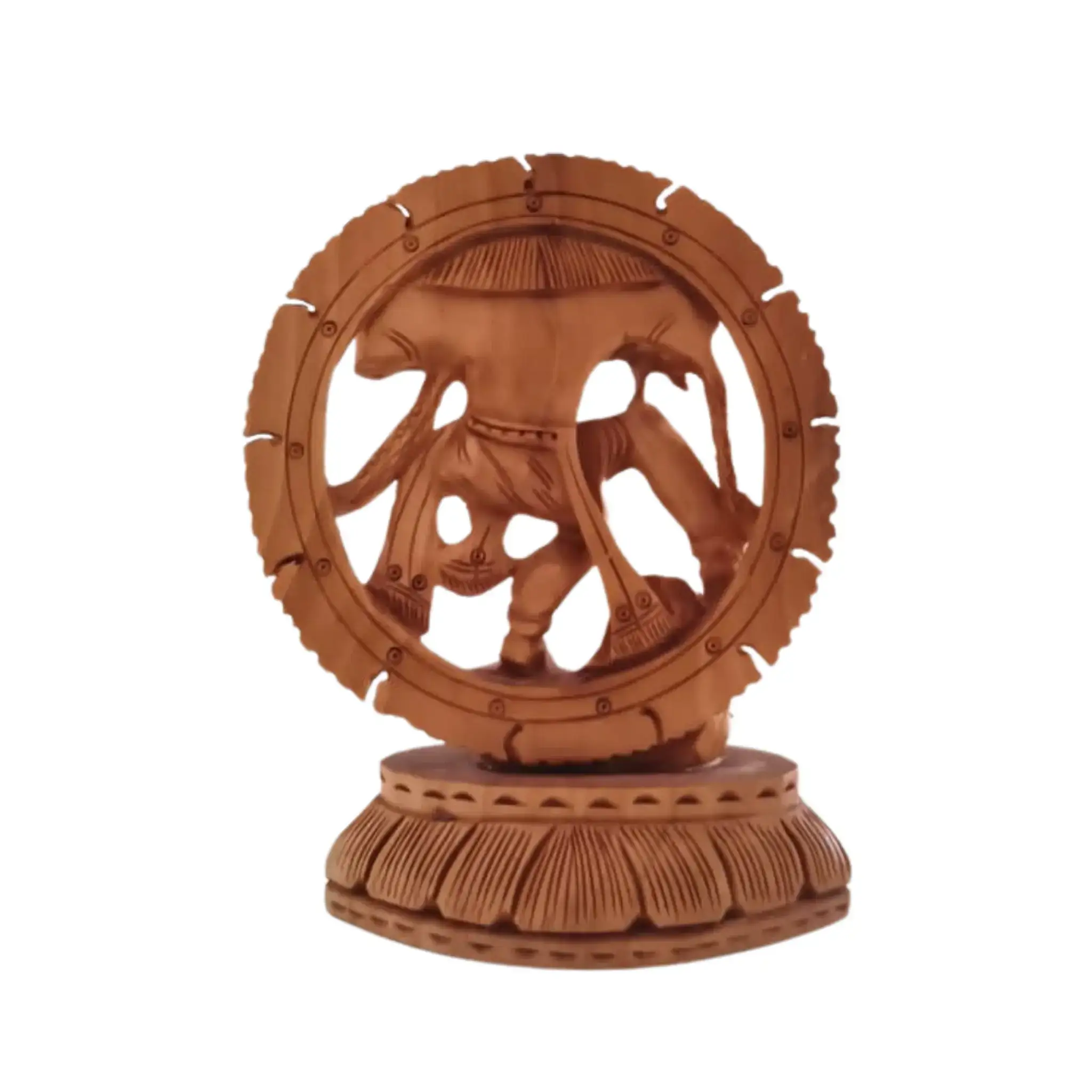 Intricately Carved Wooden Nataraja | Lord Shiva Cosmic Dance Statue - Image 6