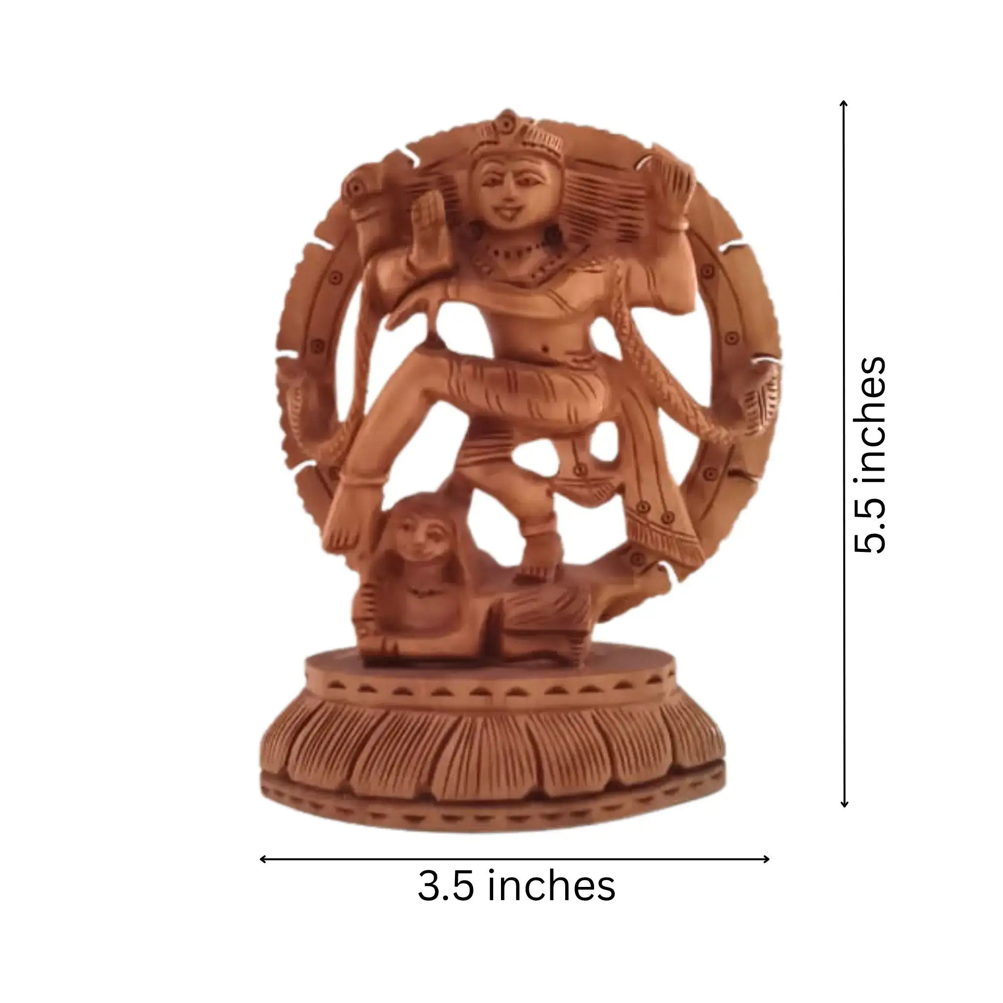 Intricately Carved Wooden Nataraja | Lord Shiva Cosmic Dance Statue - Image 7