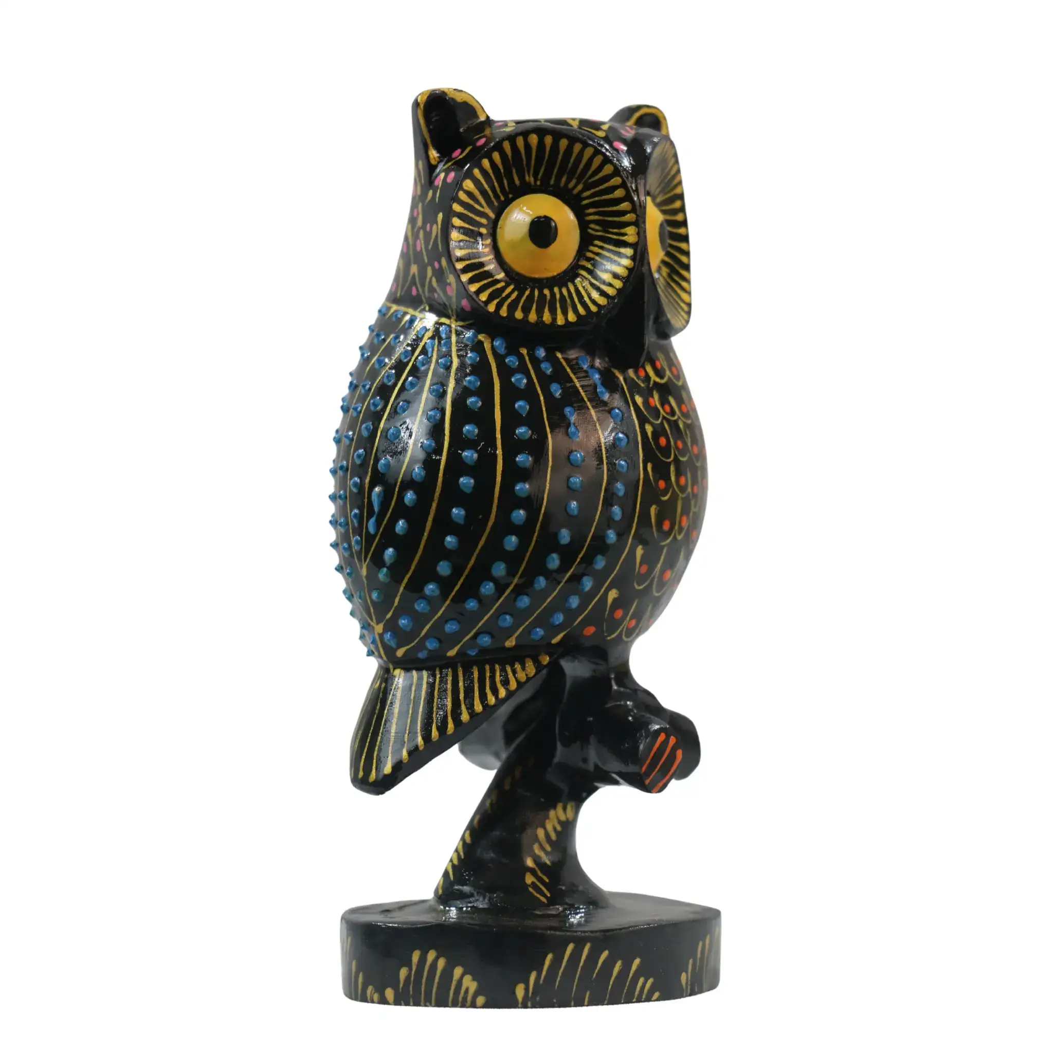 Hand-Painted Wooden Owl – Exclusive Artistic Home Decor - Image 3