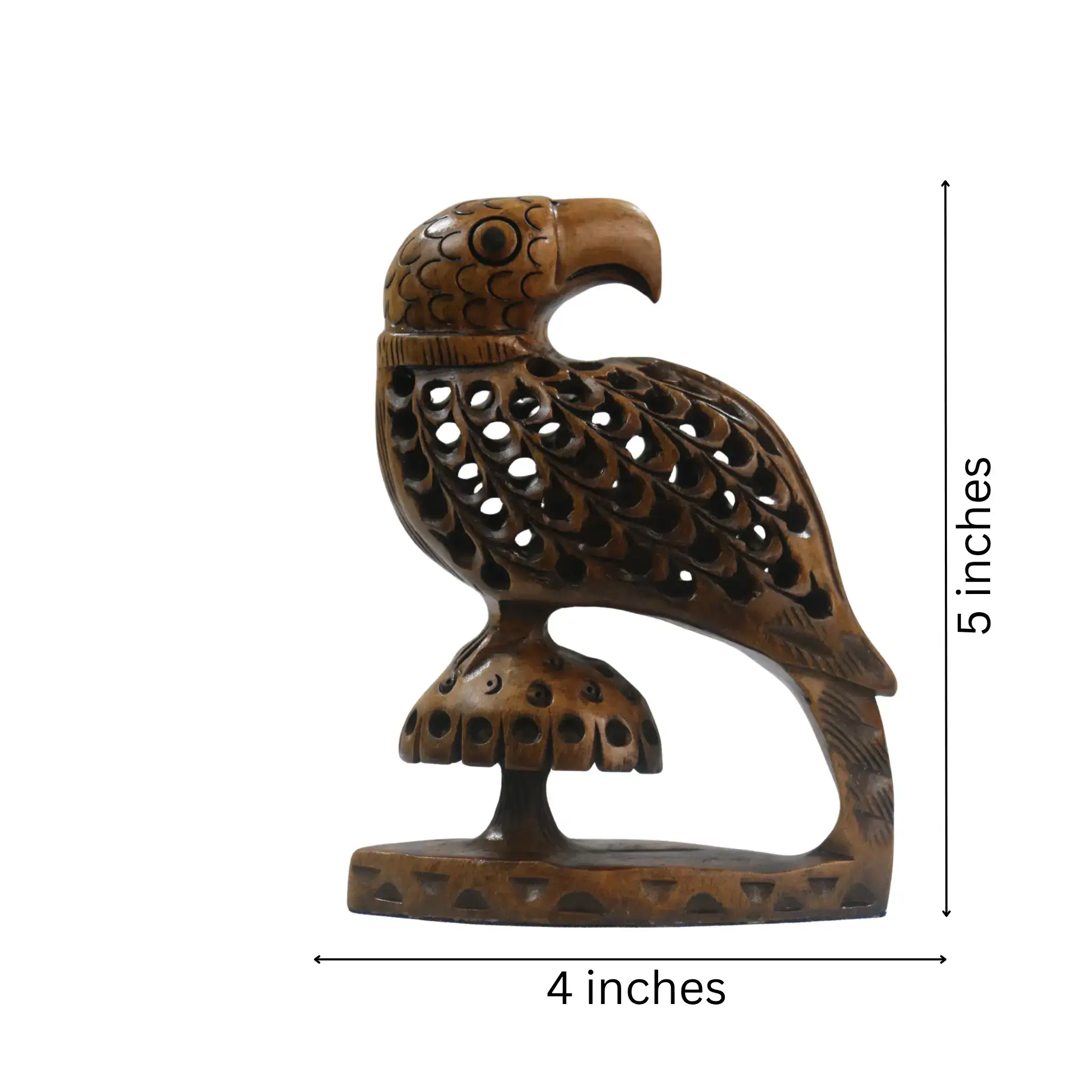 Hand-Carved Wooden Parrot Jali – Intricate Traditional Artwork - Image 6