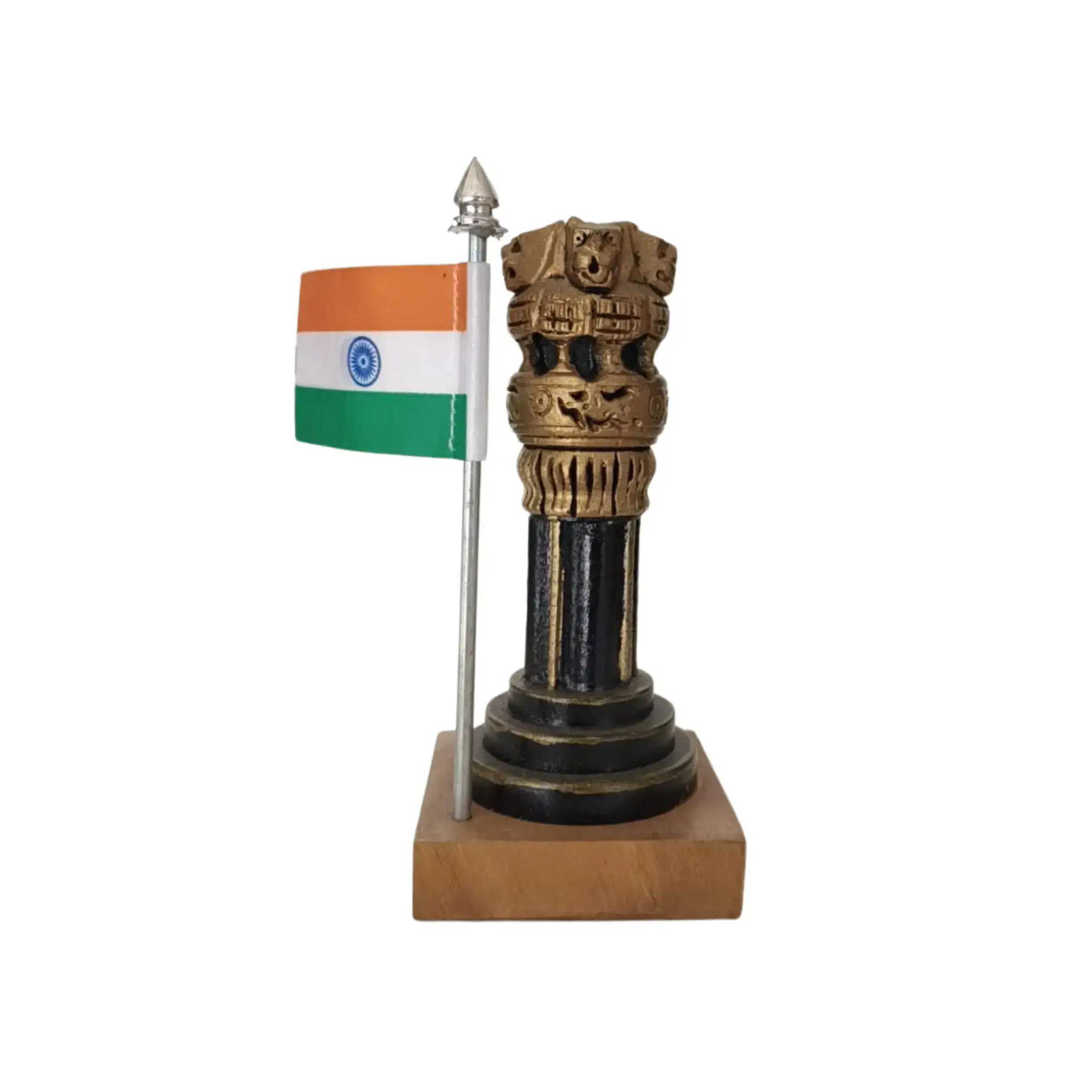 Handmade Wooden Police Flag Stand – Elegant Desk Accessory - Image 3