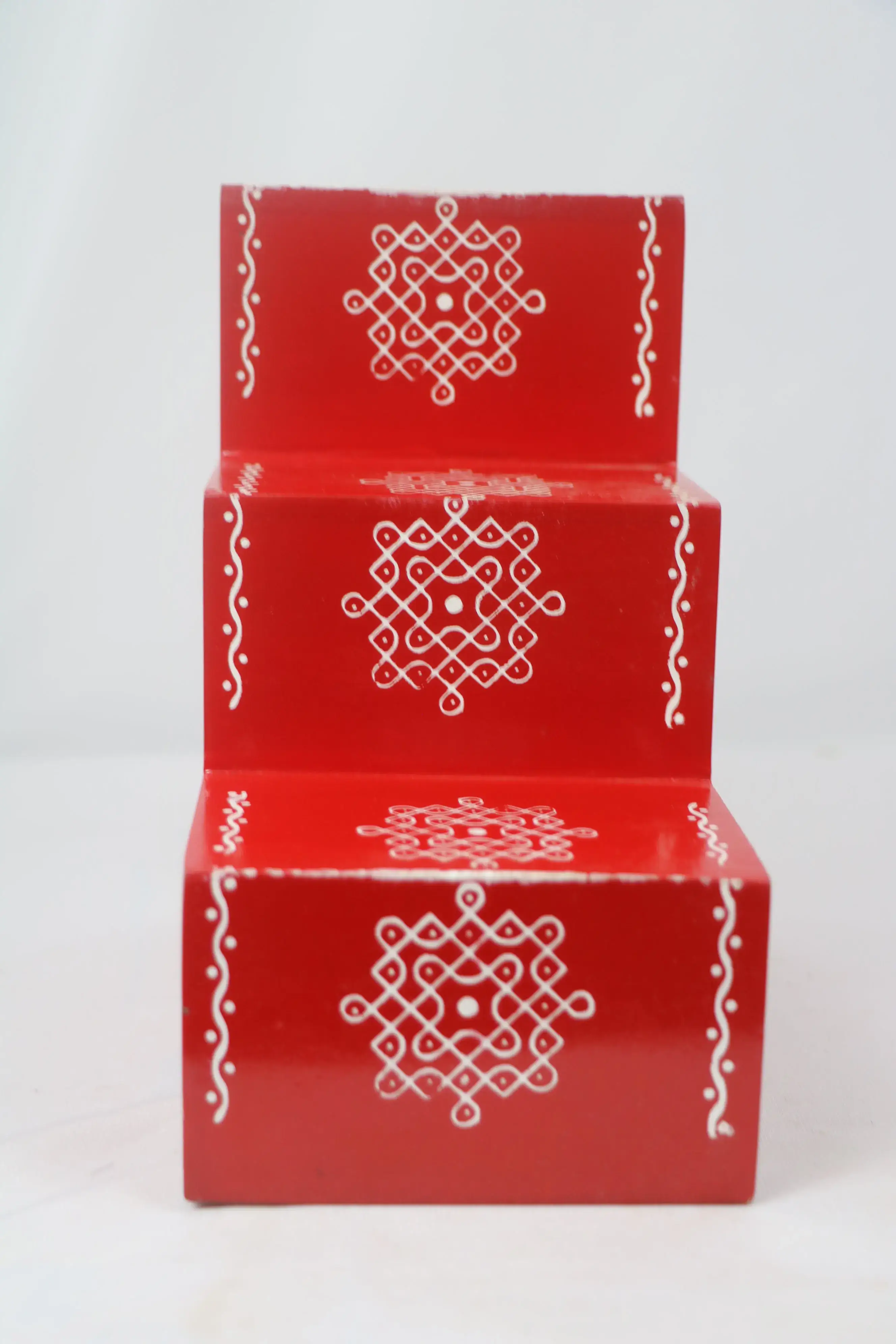 Wooden Pooja Steps – Handcrafted & Hand-Painted for Rituals - Image 3