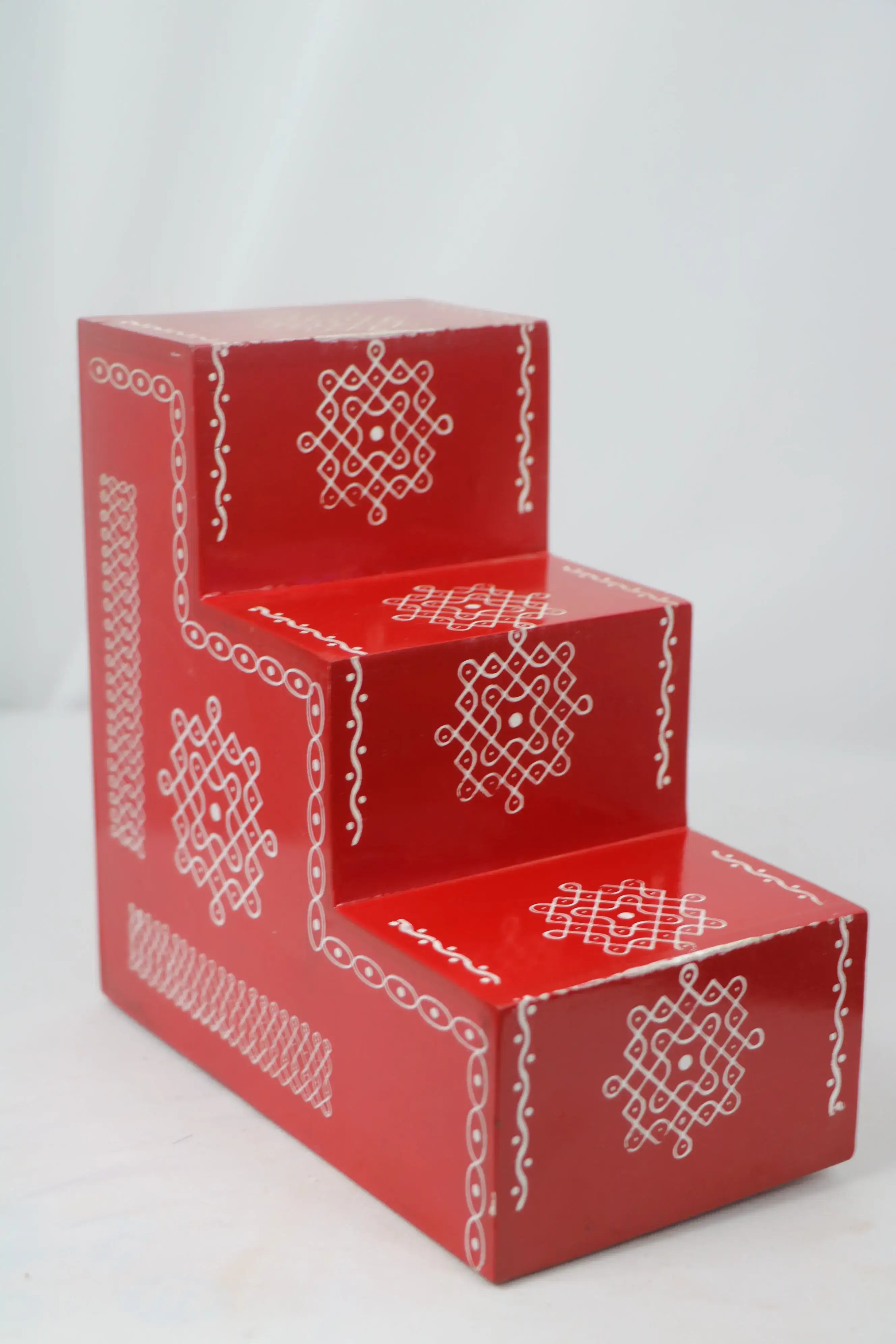 Wooden Pooja Steps – Handcrafted & Hand-Painted for Rituals - Image 4