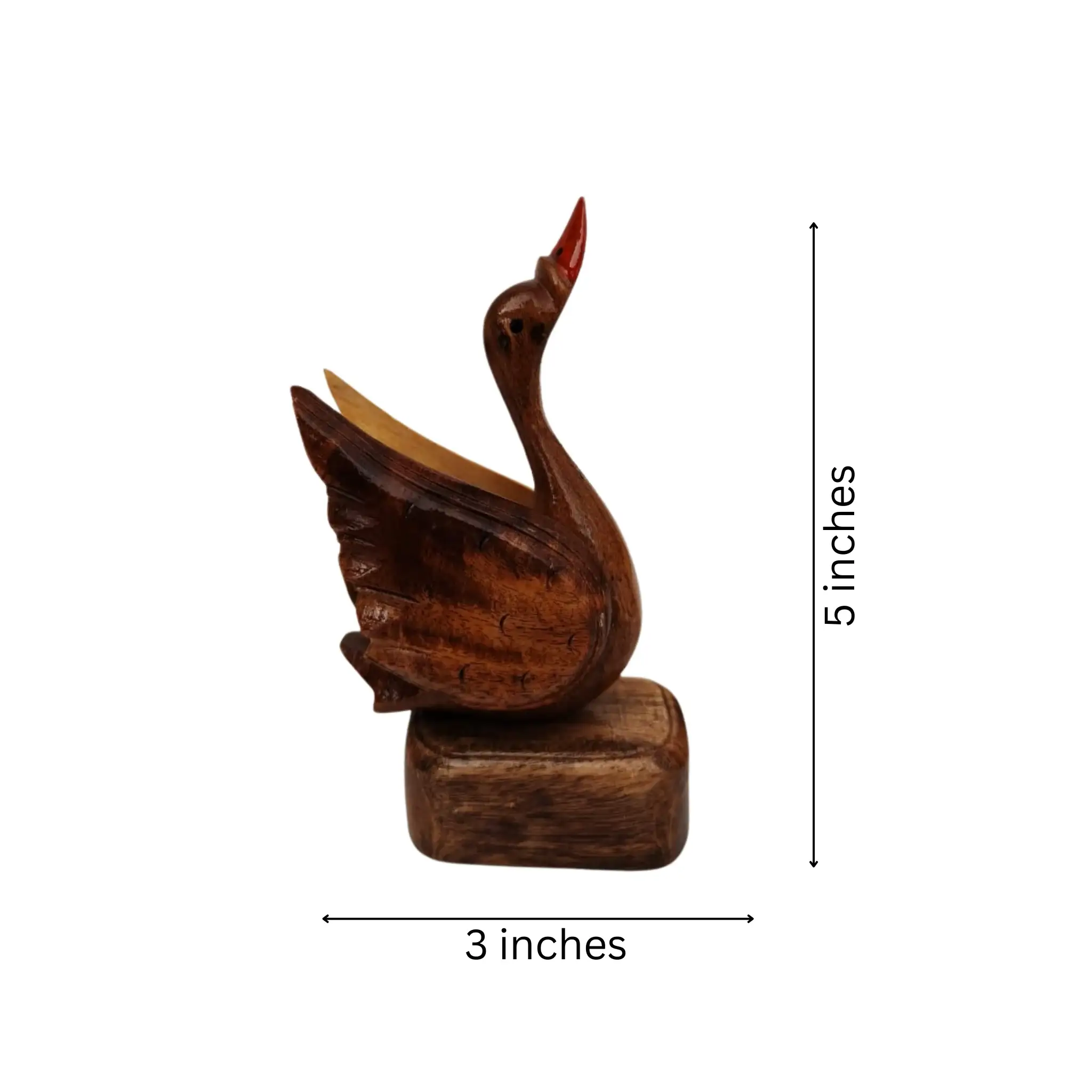 Elegant Hand-Carved Wooden Swan | Duck Holder - Image 3