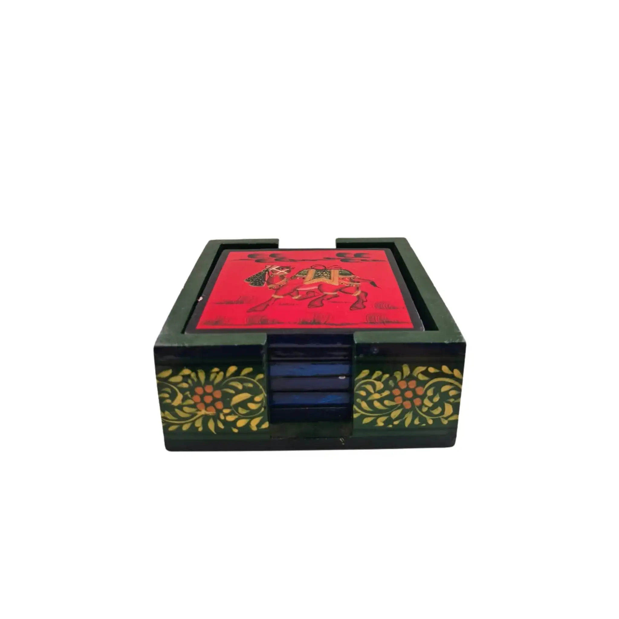 Hand-Painted Wooden Tea Coasters | Set of Decorative Drink Mats - Image 26