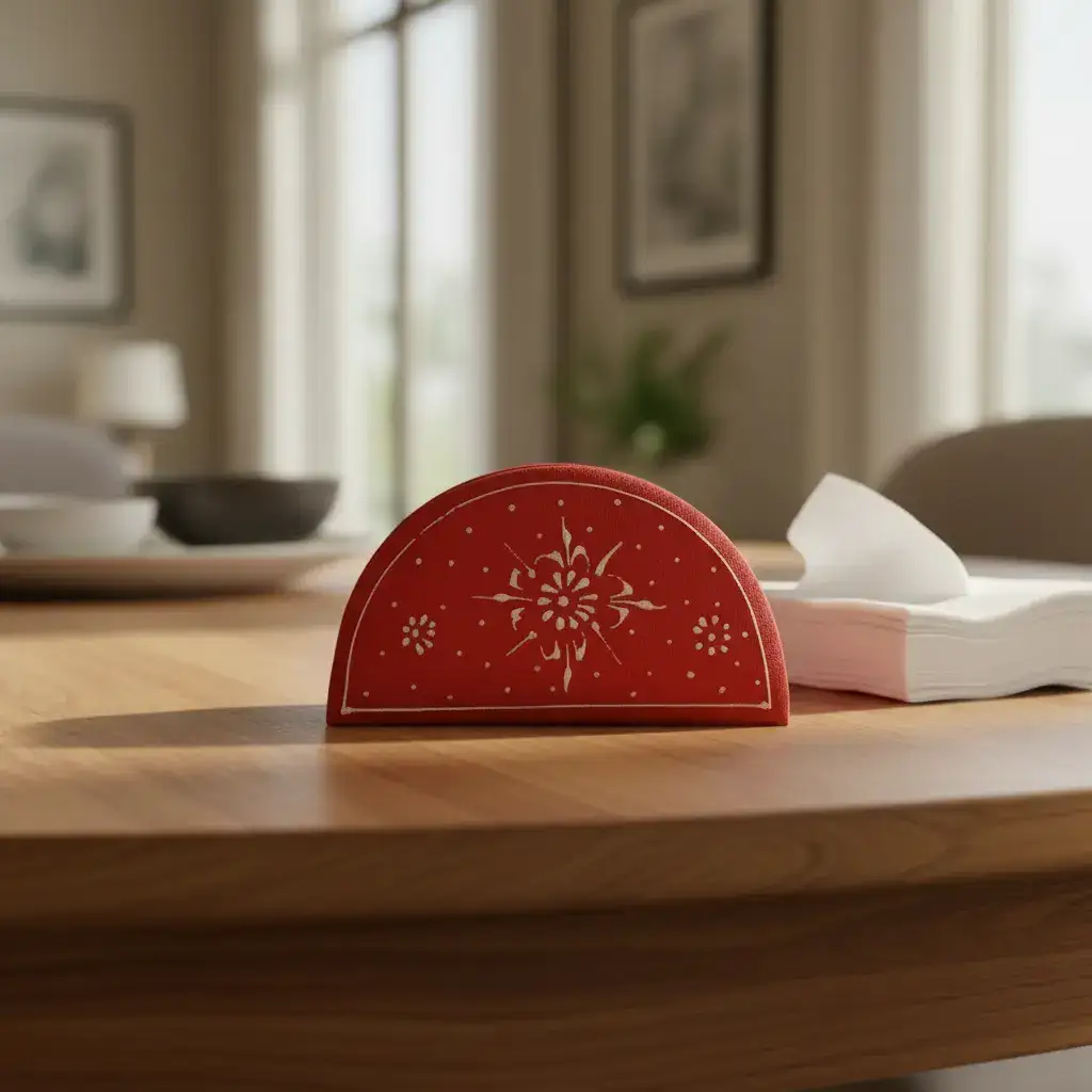 Decorative Wooden Tissue Holder | Hand-Painted Rustic Style - Image 6